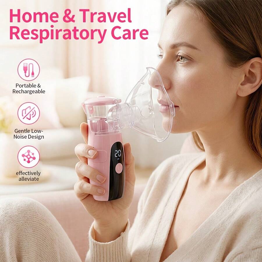 Portable Nebulizer - Handheld Technology Mesh Inhaler For Adults And Children, Silent Operation, Compact And Portable, Easy-To-Clean System, Suitable For Chronic Obstructive Pulmonary Disease - Màu tím - Xem 1