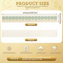 1pc Ramadan Blessing Classical Floral & Lantern Pattern Table Runner, Single-Sided Print, Faux Linen Polyester Rectangular Table Runner, Suitable For Home Kitchen Dining Room Indoor/Outdoor Decor, Great For Holiday Gatherings And Celebrations - Multicolor - View 13