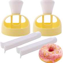 1/2pcs Donut Cutter With Dipping Tongs, Donut Mold, Donut Maker, DIY Donut Baking Tools, Non-Stick Donut Mold, Cake Mold, Pastry Tools - Multicolor - View 7