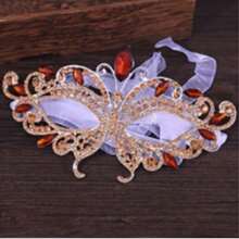 Premium Alloy Rhinestone Mask, Shiny Crystal Masquerade Mask For Venetian Carnival, Halloween, Christmas And Other Festival Parties - Silver - View 11