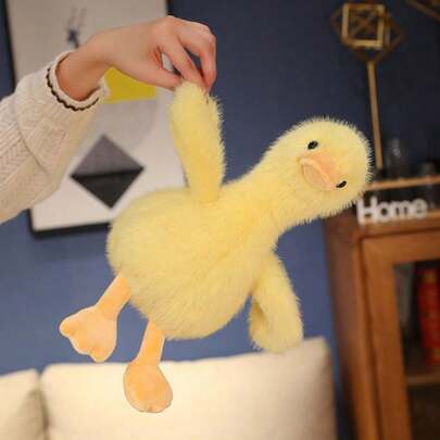 1pc Cute Sitting Duck Plush Doll, Fluffy Duckling Stuffed Animal, Children's Gift, Sleeping Companion, Decorative Ornament, Holiday Present