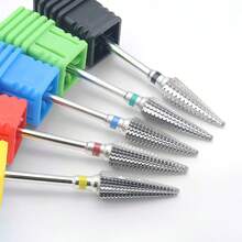 1 pieza o 5 piezas Brocas de taladro de uñas de carburo de tungsteno extendidas con estuche de almacenamiento, vástago de 3/32 pulgadas, brocas de taladro de uñas profesionales, adecuadas para pulir uñas, eliminación rápida de gel en espacios de uñas, ideal para salones de belleza, reuniones con amigos y técnicos de uñas profesionales - Multicolor - Ver 6