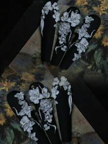 1pc Magnolia Flower & Floral 3D Carving Transparent Silicone Nail Art Mold - Clear - View 11