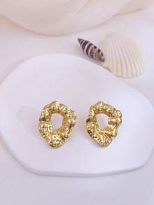 Big Stud Earrings For Women Vintage Gold Statement Chunky Stud Earrings Geometric Lightweight Gold Earrings Floral Heart Flower Round Earrings Stud European American Ins Style Women Spring Jewelry Summer Beach Vacation Bikini Accessories Attractive Clothes, Wedding Dresses Accessories - Versatile JewelryPerfect For Wearing While Swimming, Bathing, Exercising ,Great For Valentines Day, Birthday, Mother Day, And Vacation Surprises. - Multicolor - View 23
