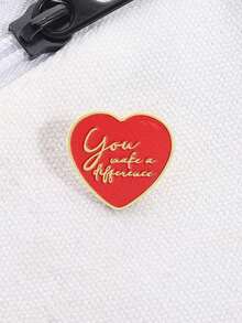 1Pc You Make A Difference Enamel Pins Motivating Red Heart Quotes Metal Brooches Lapel Badge Jewelry Gifts For Lover Friend - Multicolor - View 8