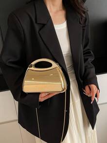 1pc Bag Ladies Wind High-Grade Bag 2026 Spring New Niche Handbag Dinner Cheongsam Bag Dress With Messenger Bag. - Gold - View 5