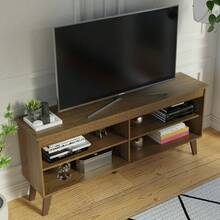 Madesa TV Stand Rack 4 Spaces Up To 65 Brown 2 - Brown - View 8