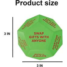 Santa Swap Gift Exchange Dice  Family Party Game Props Christmas Gift - Green - View 4