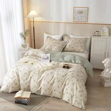 Boho Floral Duvet Cover King Soft Cotton Floral Aesthetic Bedding Set Vintage Garden Comforter Cover, 1 King Duvet Cover With 2 Pillowcases Chic Botanical Duvet Cover With Zipper Closure - ABohoFloralBeigeKing - View 2