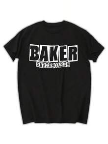 Tops For Women Men Clothing New Baker Skateboards Logo Manica Corta TShirt Da Uomo Nera Top Tees Da Uomo Mens T Shirts - 黑色 - 查看 1