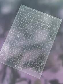 Kariertes Muster transparente Sprühlack Nail Art Sticker, 1 Stück Dual-Zweck Sticker und Accessoire französischer Herz-Design DIY Nail Sticker und Abziehbilder - Nagelzubehör und Nail Charms für Mädchen und Frauen - Herbst-Winter-Nägel für Nail Art Zuhause und Salon - Verschiedenfarbig - Übersicht 23