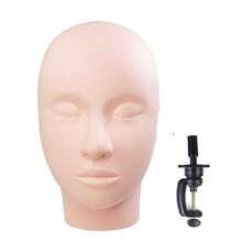 睫毛模型头，硅胶模型头，专业训练模型平头练习用，适用于化妆和睫毛嫁接，或睫毛移植按摩和美容练习 - 彩色 - 查看 3