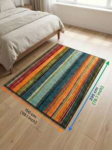 1 件 850 克/平方米金色菱形天鹅绒地毯,采用压花底背和简约波西米亚风格的彩虹条纹图案,为客厅、书房、入口和室内空间增添现代艺术气息。 - 彩色 - 查看 15