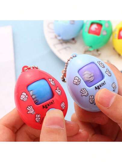 4pcs/Set Rock Paper Scissors Egg Ornaments, Mini Toy Pendants, Easter Egg Shaped, Creative Guessing Game Accessories, Suitable For Halloween, Christmas And Birthday, Random Colors, Great For Family And Friends