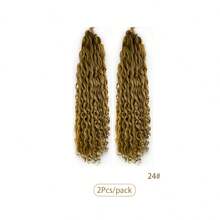 2Pcs/Pack 22 Inch Jessica Deep Wavy Twist Crochet Hair Extension Small Curly Crochet Braids Synthetic High Temperature Fiber Braiding Hair Extensions, Multiple Colors To Choose From, Halloween - Multicolor - View 11