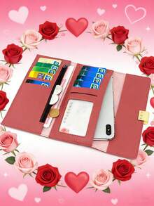 Customizable Clutch Bag/Personalized Wallet, With Your Own Text Printed On It. This Large-Capacity Pu Leather Wallet/Coin Purse/Card Holder Features Credit Card Slots And A Soft Lining, A Secure Snap Closure - Multicolor - View 6