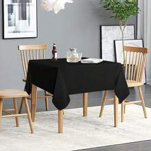 Sancua 2 Pack Black Tablecloth 54 X 54 Inch, Stain And Wrinkle Resistant Square Table Cloth - Washable Polyester Table Cover For Dining Tables, Buffet Parties And Camping - Black - View 3