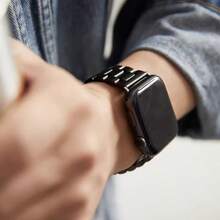 Metal Wide Band, Compatible With 38mm, 40mm, 41mm, 42mm, 44mm, 45mm And 49mm Bands, Fits 11/10/9/8/7/6/5/4/3/2/1 SE Ultra Series, Stainless Steel Strap For Men And Women, Available In Silver, Starlight And Black - Multicolor - View 15