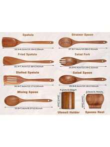 Premium Quality Natural Boxwood Cooking Utensils Set - Spatula, Rice Sieve, Soup Ladle, Strainer And Cooking Spoon, Suitable For Kitchen, Christmas Gift - Random - View 3