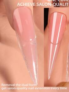 150pcs Reusable Transparent French Manicure Nail Tips Mold, 15 Sizes, Nail Extension Gel Polish Nail Art Tool, DIY Salon French Manicure Dual-Ended Nail Mold, Suitable For Beginners - Clear - View 2