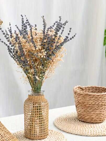96pcs Lavender, Eucalyptus, Pampas Grass, Babys Breath, Chamomile Flower Bouquet - Soothing Fragrance, Natural Aroma, Elegant Decor For Home, Office, Wedding Venue - Home Floral Arrangement, Christmas Decoration, DIY Floristry, Photography Props, Anniversary Gift