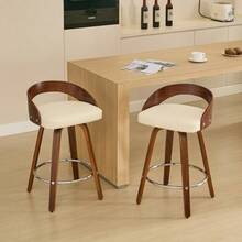 Barstools - Beige + PU Leather + Foam - View 4