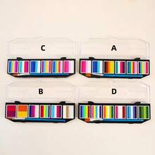 6-Compartment Rainbow Watercolor Paint Set With 1 Brush, Vivid Colors With High Saturation, Suitable For Exhibitions, Art Creation, Back To School Art Classes, Students - Single Piece - View 1