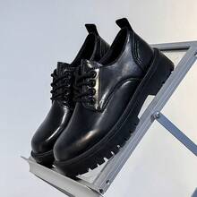 Men's Trending Low-Top Versatile Shoes, Suitable For Office, Wedding Season, Business Commute - Matte Black - View 6