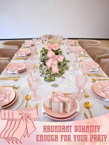 10/20/30pcs Elegant Pink Bow Shaped Place Cards - Blank Name Cards For Wedding Birthday Party Decor, Decorative Bow Design, Wedding Table Decoration, 1pc - Multicolor - View 5