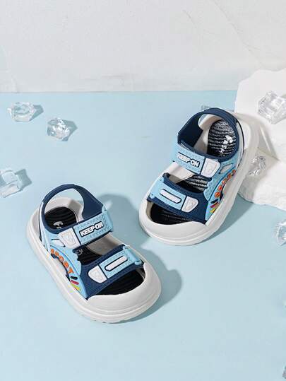 Spring/Summer New Baby Sandals, Fashionable Closed-Toe Sandals, Toddler Boys/Girls Hook And Loop Non-Slip Soft Bottom Comfortable Beach Slippers, Suitable For Indoor And Outdoor Wear