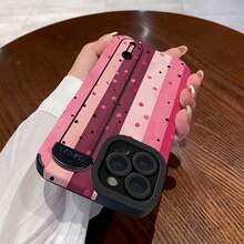 1个简约波点竖条纹图案经典防摔软TPU手机壳，兼容苹果17Pro/17/Air/17Promax/11/12/13/14/12 Pro Max/16 Pro/15/X/XR/7/8Plus系列，镜头保护，节日礼物 - 彩色 - 查看 3