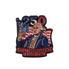 美国建国250周年纪念鹰形翻领徽章，软珐琅材质，男女通用，锌合金材质，珠宝配饰 - 黑色 - 查看 20