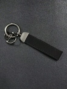 1个仿毛皮汽车钥匙扣，金属钥匙圈，防丢钥匙链，创意礼物 - A - 查看 4
