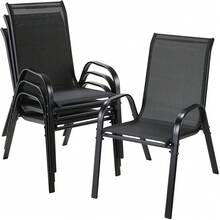 Set Of 4 Folding Chairs, Balcony Chairs, Aluminium Garden Chair, Aluminium Camping Chair, Black - 黑色 - 查看 8
