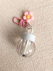 1支2毫升小球可爱唇彩管，粉白配色，带戒指和钥匙链，花朵造型。 - 彩色 - 查看 11