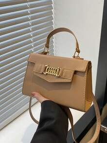 新款休闲单肩手提包，时尚简约纹理小方包，女士街头斜挎包 - 彩色 - 查看 14