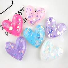 5/10pcs Acrylic Heart-Shaped Refrigerator Magnets, DIY Kitchen, Office Whiteboard, Storage Cabinet, Dishwasher Decor, Mixed Colors, Home Decor - Multicolor - View 8