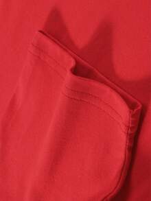 Disney Letter Mickey Double-Sided Print, Summer Boys' Casual Cotton Round Neck Short Sleeved Top, Suitable For Daily Wear, Travel And Sports, Comfortable And Breathable, Fashionable And Multifunctional, Is The Perfect Gift For Children. - 紅色 - 查看 5