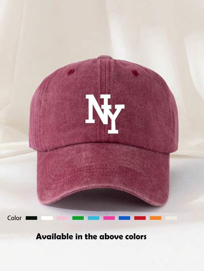 1顶男女通用印花做旧复古水洗棒球帽，透气运动卡车帽，适合户外、钓鱼、旅行、父亲节、母亲节等场合。