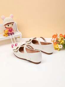 Girls' New Cute Pink Flat Shoes, Fashionable Slip-On - White - View 6