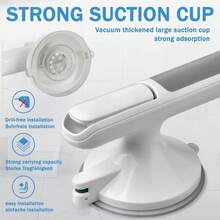 Safety Support Hand Rail Handle Bar Grip Grab Suction Bath Bathroom Shower - White - View 2