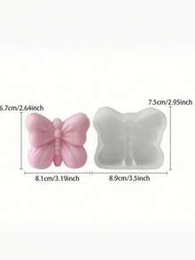 1pc 3D Bowknot Silicone Mold, Suitable For DIY Scented Soap/Candle/Resin/Plaster Crafts - Silicone Material, Easy Demold And Reusable, Great For Party/Home Decor And Christmas Candle Making - White - View 8