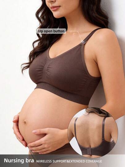 Soutien-gorge d'allaitement mains libres kaki pour femmes enceintes avec tire-lait