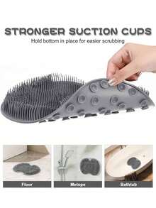 1pc Silicone Foot Massage Mat, Multi-Functional Slouchy Massage Bath Brush With Exfoliating, Foot Cleaning, Scrubbing And Back Washing Functions, Suitable For Bathroom Shower - Foot Care - Foot Scrub - Bathroom Supplies - Bathroom Decor - Shower Back Cleaning Brush - Multicolor - View 6