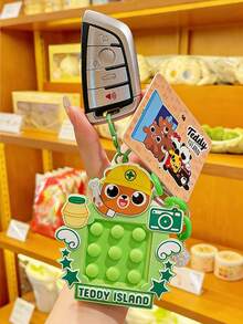 TEDDYISLAND Teddy Love Land - A Cute And Popular Toy Keychain, Couple's Schoolbag Pendant, Gift Item, Cartoon-Themed Creative Toy, Squeeze And Laugh Key, Stress-Relieving Intelligence Toy, Backpack Pendant, Small Accessory, Doll Machine. - Multicolor - View 10