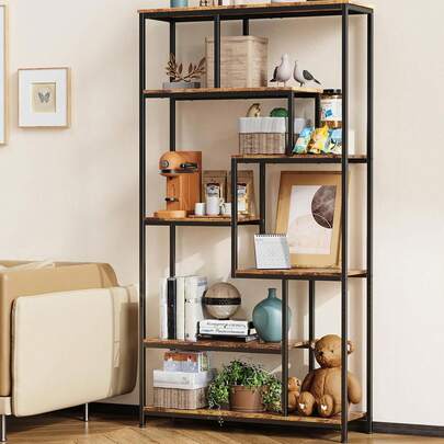 Étagère sur pied à 5 niveaux, étagère ouverte, adaptée au salon, au bureau, au bureau, 2 couleurs disponibles