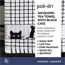 Samuel Lamont Tea Towel Cotton Midnight Black One Size - Black - View 5