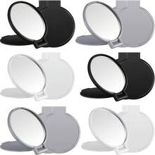 40 Pieces Compact Mirrors Bulk Gifts Mini Vintage Pocket Mirrors For Purse Small Portable Folding Round Makeup Stuffs For Travel Daily Use Party Favors Women (White,Black,Gray) - 白色 - 查看 2