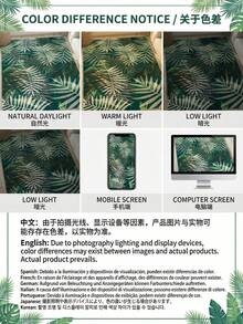 Modern Tropical Plant Green Leaf Pattern Bohemian Style Living Room Carpet. Rhombus Plush Rectangular Low Pile Carpet With Embossed Details, Decorative Rug Suitable For Living Room, Bedroom And All Season Home Decor. Soft And Easy Care, Machine Washable - Multicolor - View 10