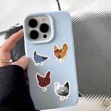 500pcs Cartoon Chicken Sticker Roll, Vinyl Chicken Shaped Stickers Suitable For Water Bottles, Bicycles, Laptops, Luggage, Computers, Phones, Skateboards, Bikes - Multicolor - View 5